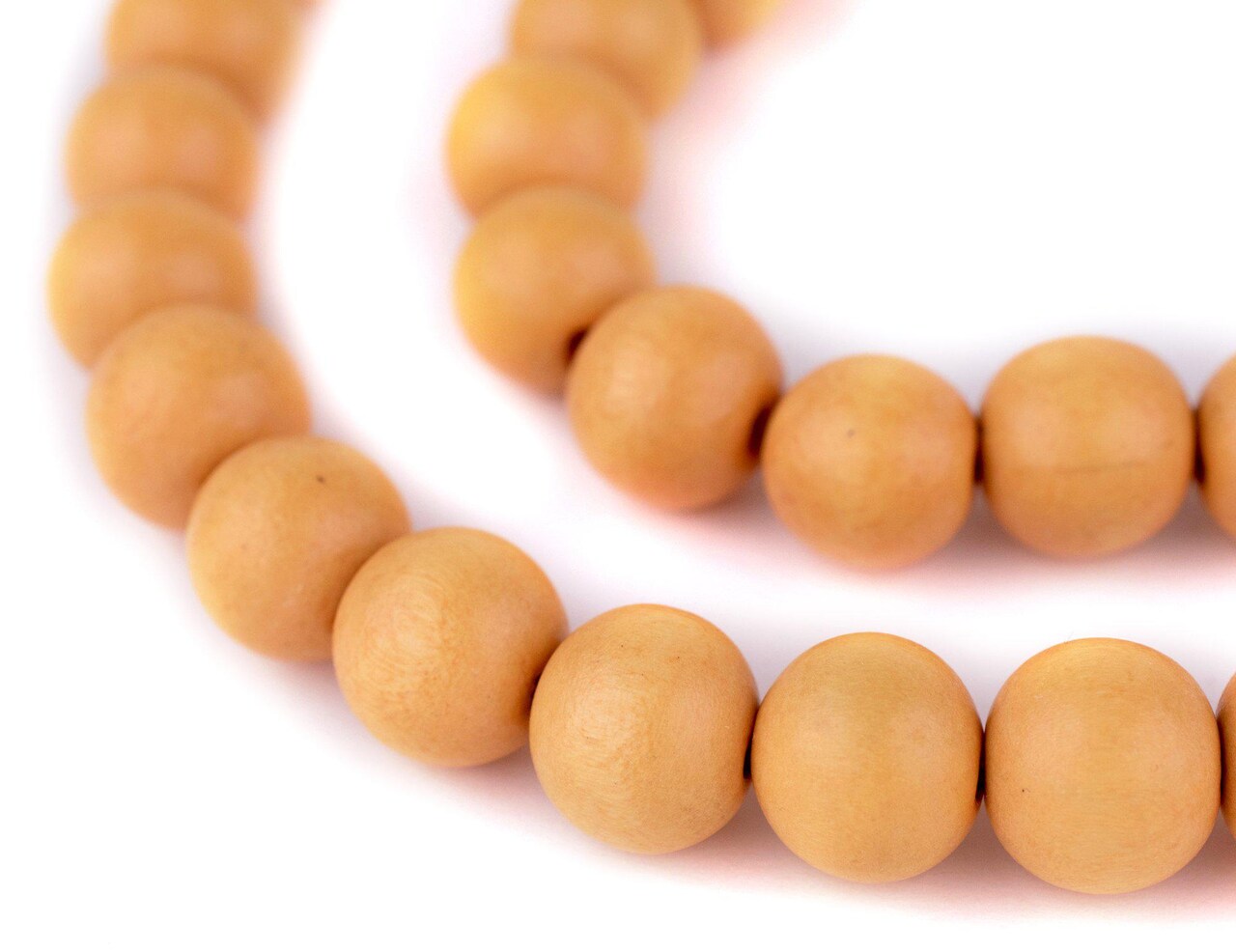 The Bead Chest Natural 14mm Wooden Beads in Yellow for Jewelry Making – Round Loose Wood Spacer Beads I Approximately 30 Beads